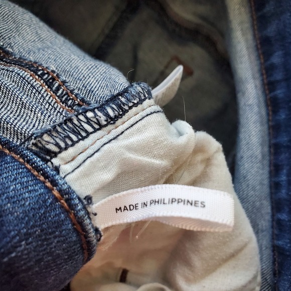 Ann Taylor LOFT Jean Shorts Womens L Blue Boyfriend Cut Off Cuffed Stretch Denim - Picture 9 of 9